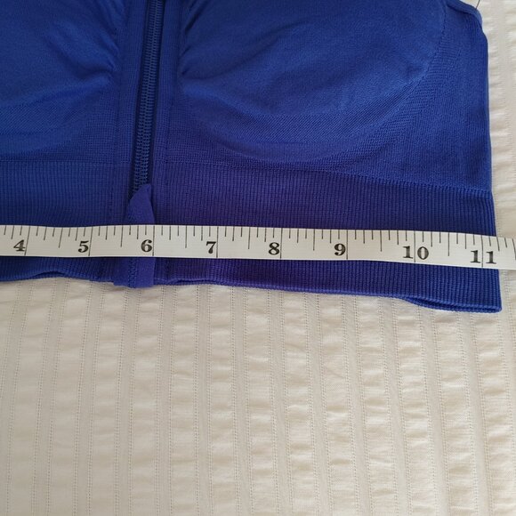 NWT 90 DEGREE BY REFLEX BLUE SEAMLESS KATIE ZIP SPORTS BRA - Picture 8 of 8